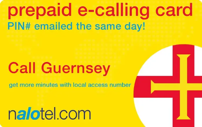 Nalotel Guernsey Calling Card for Payphone, Cellphone and Landline.