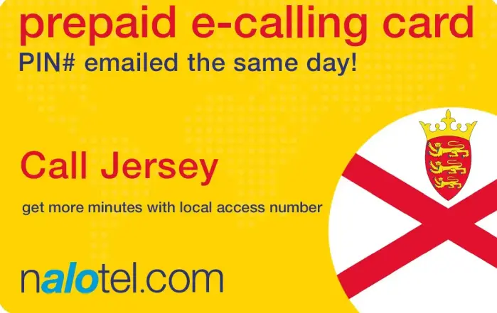 Nalotel Jersey Calling Card for Payphone, Cellphone and Landline.